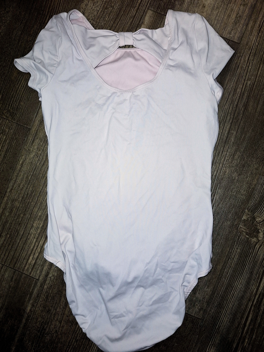 Justice Light Pink Short Sleeve Dance Leotard Bodysuit